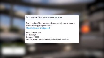 Ошибка FHE01 в Forza Horizon 6 — как исправить вылеты и аварийные завершения