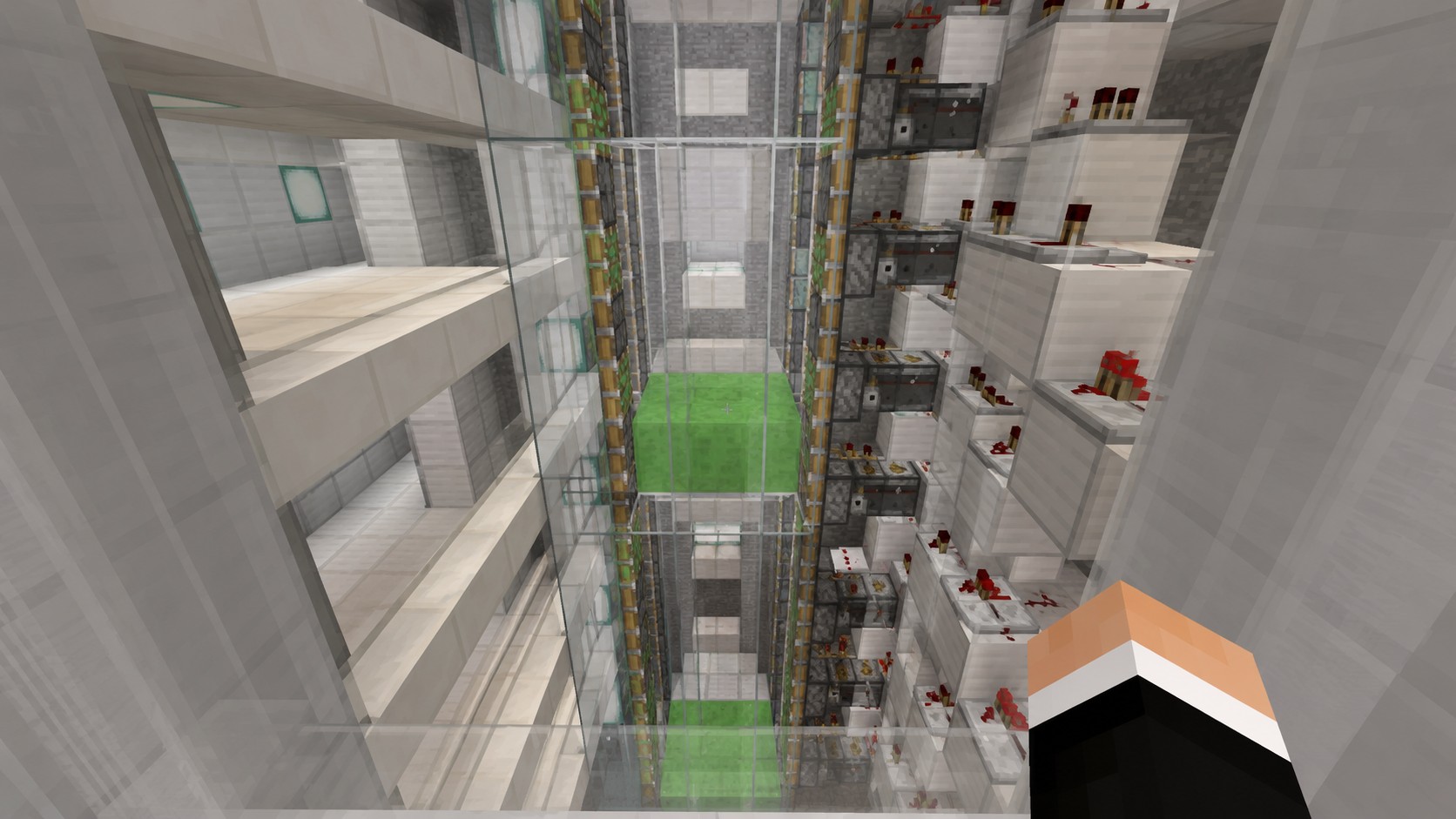 Поршневой лифт в Minecraft Поршневой лифт в Minecraft